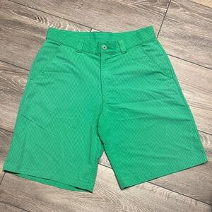 Under Armour Heat Gear Bright Green Pinstripe Flat-Front Shorts